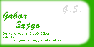 gabor sajgo business card